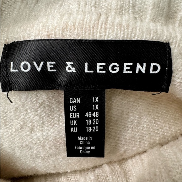 Addition Elle Love & Legend White Turtleneck Sweater Size 1x - Picture 7 of 10